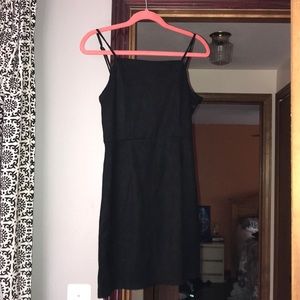 Black suede mini dress